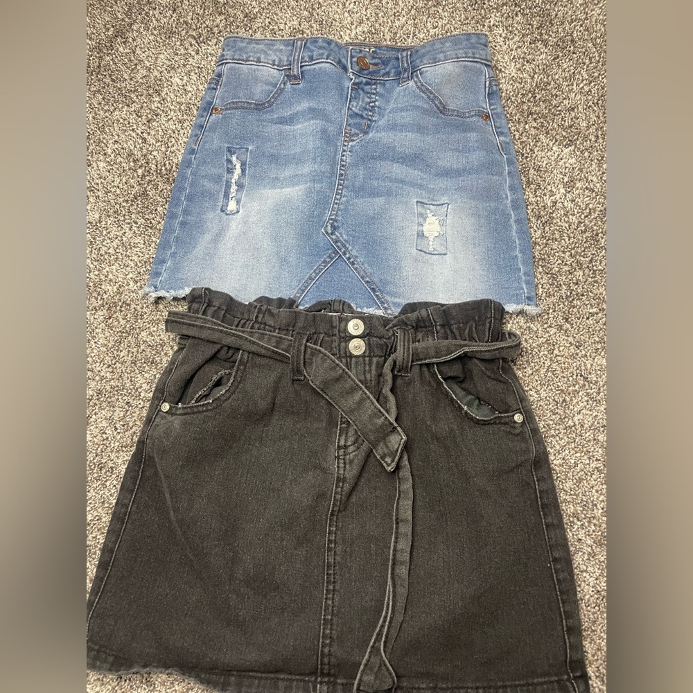 Youth Jean skirts. not too long & not too short. perf mini skirt for picture day